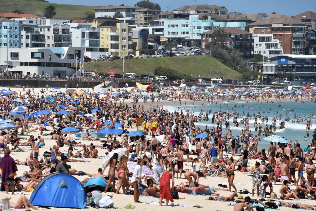 Beachgoers at Bondi Beach in Sydney, New South Wales, Australia, 29 December 2018. Photo: EPA
