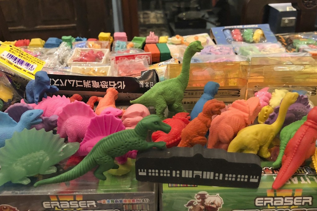Part of Pan Mok’s collection of erasers. Picture: courtesy of Pan Mok