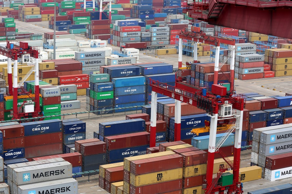 China’s ability to catch up to rich countries relies on the rapid and efficient deployment of new technology across its economy, according to S&P Global Ratings. Containers at the Port of Qingdao on April 30, 2018. Photo: EPA