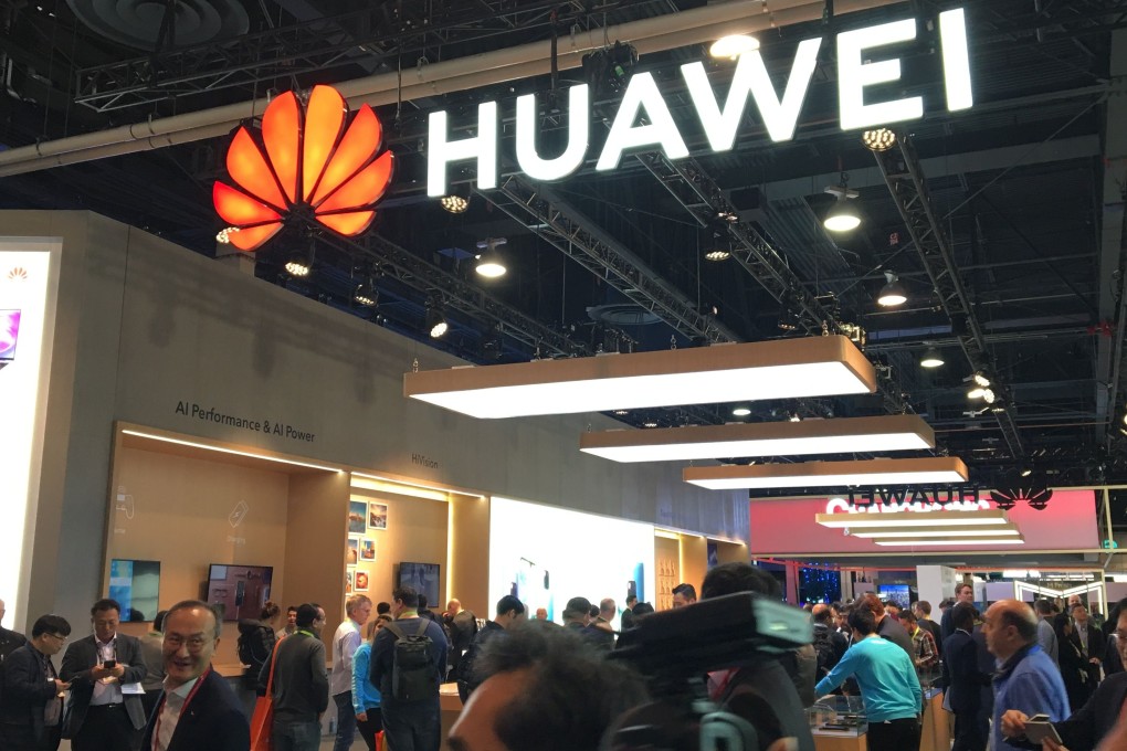 In this file photo taken last Thursday, the Huawei booth is seen during the CES 2019 consumer electronics show at the Las Vegas Convention Centre. Photo: AFP