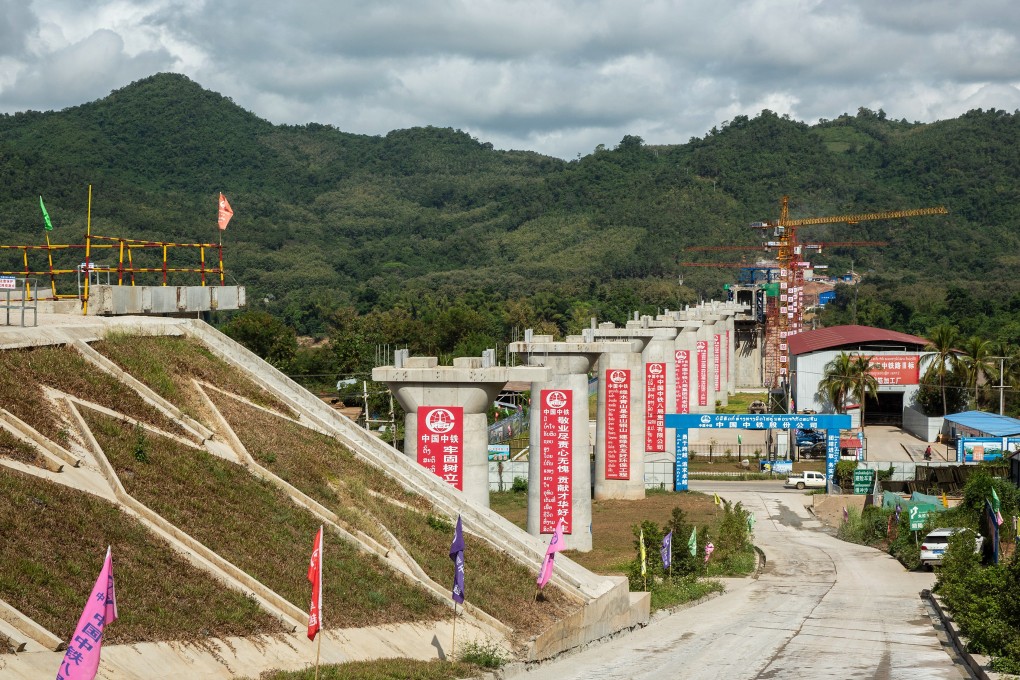 The piers for the Luang Prabang railway bridge, a section of the China-Laos Railway built by the China Railway Group, stand under construction near Luang Prabang, Laos, on October 21, 2018. Photo: Bloomberg