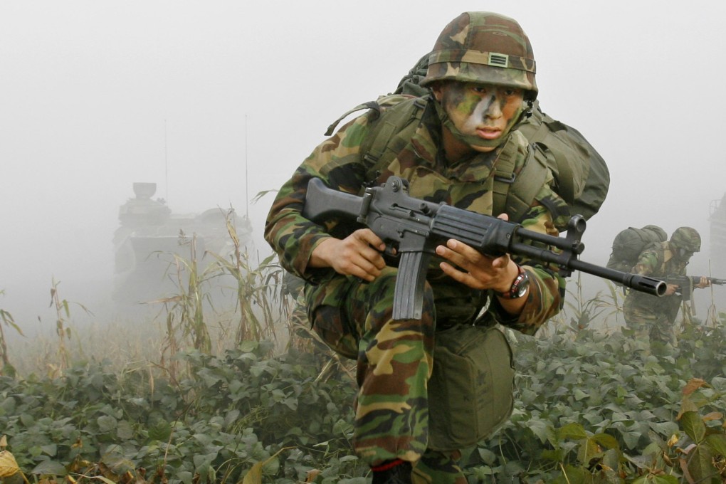 A South Korean Marine during an annual military exercise. Photo: AP