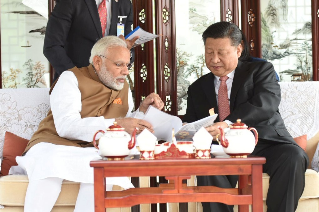 Chinese President Xi Jinping and Indian Prime Minister Narendra Modi at their Wuhan summit in April. Photo: Reuters