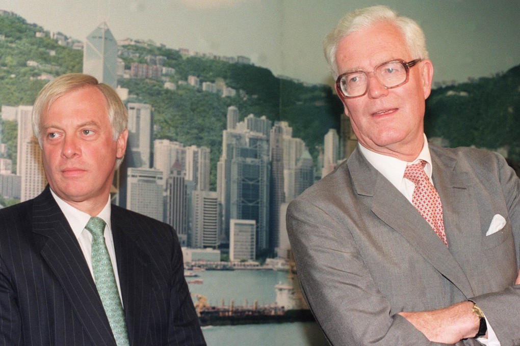 British foreign secretary Douglas Hurd (right) and governor Chris Patten at a press conference in 1993. Photo: Wan Kam-yan