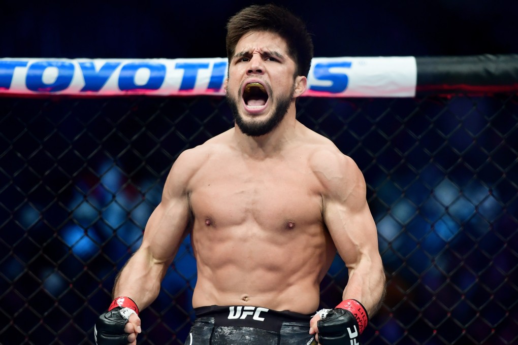 Henry Cejudo reacts after defeating T.J. Dillashaw in the first round during their UFC flyweight title match at Barclays Centre in New York. Photo: AFP