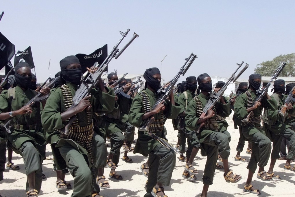 A file photo from 2011 showing al-Shabab fighters performing military exercises near Mogadishu, Somalia. Photo: AP