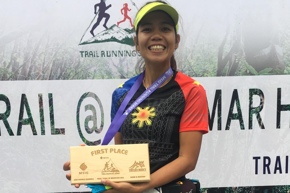 Fredelyn Alberto wins the Breamar Green race 45km trail race despite a knee injury. Photos: Ben Young