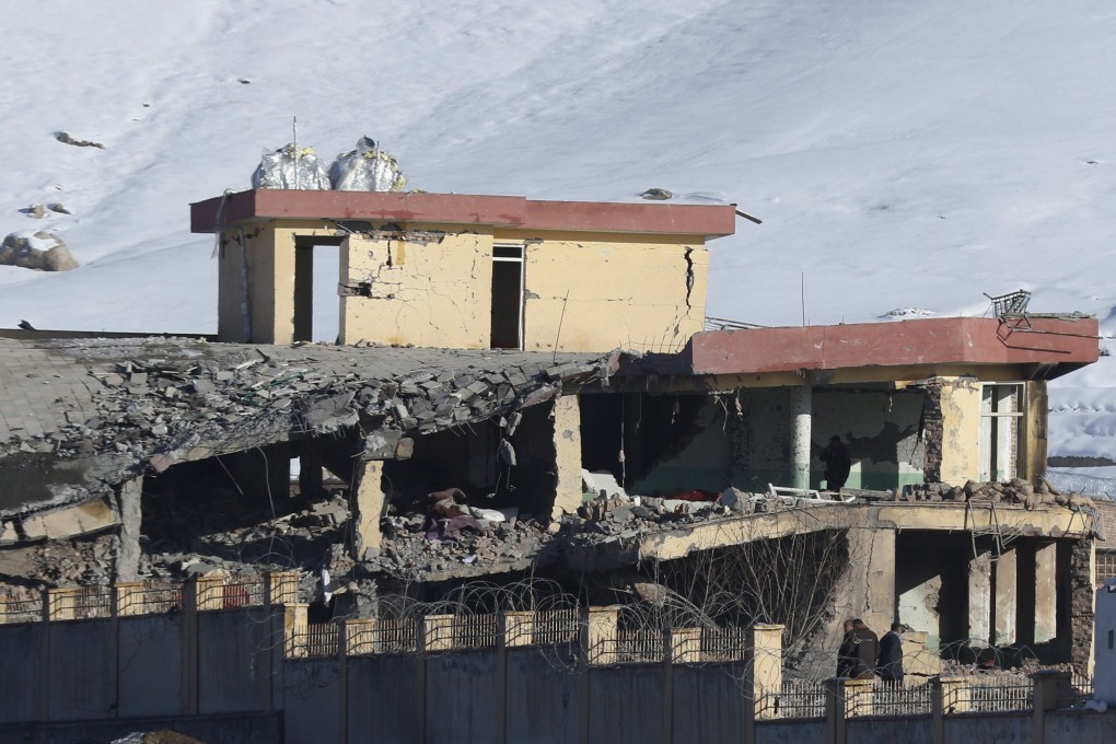 The site of a Taliban attack in Maidan Shar, capital of Wardak province, on Monday. Photo: Xinhua