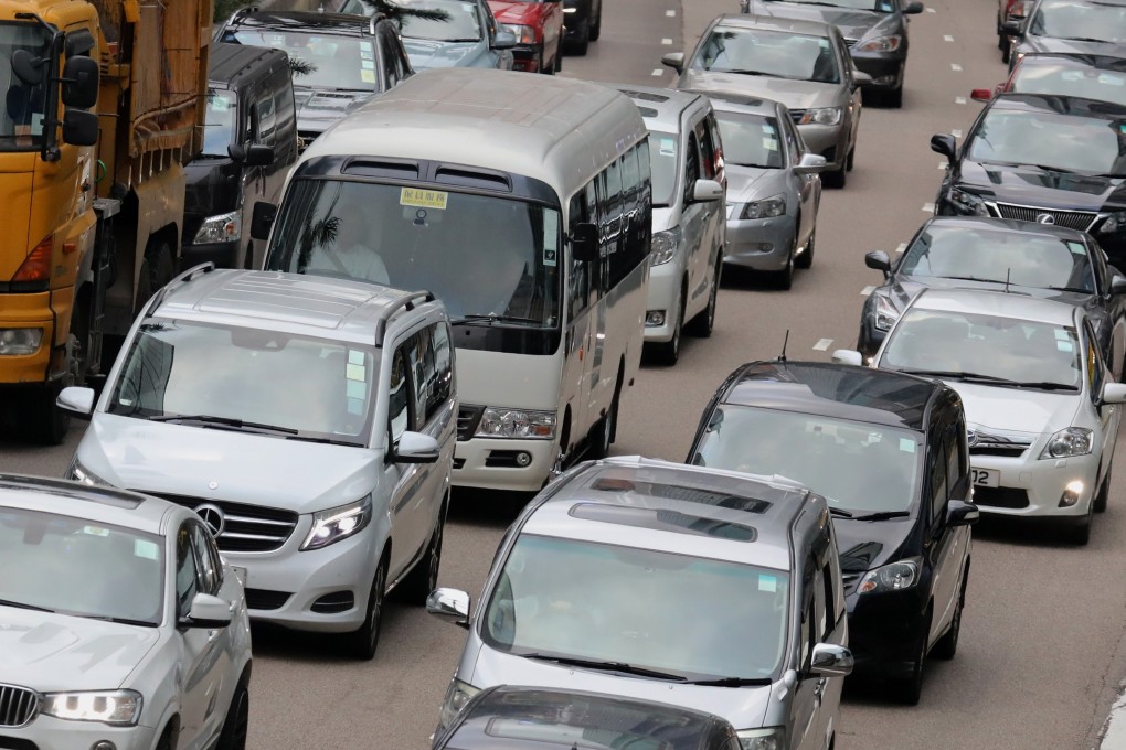 Car parking is growing in favour with investors as car ownership grows faster than parking spaces in Hong Kong. Here, cars move slowly in heavy traffic on Gloucester Road in Wan Chai on November 13, 2018. Photo: Dickson Lee