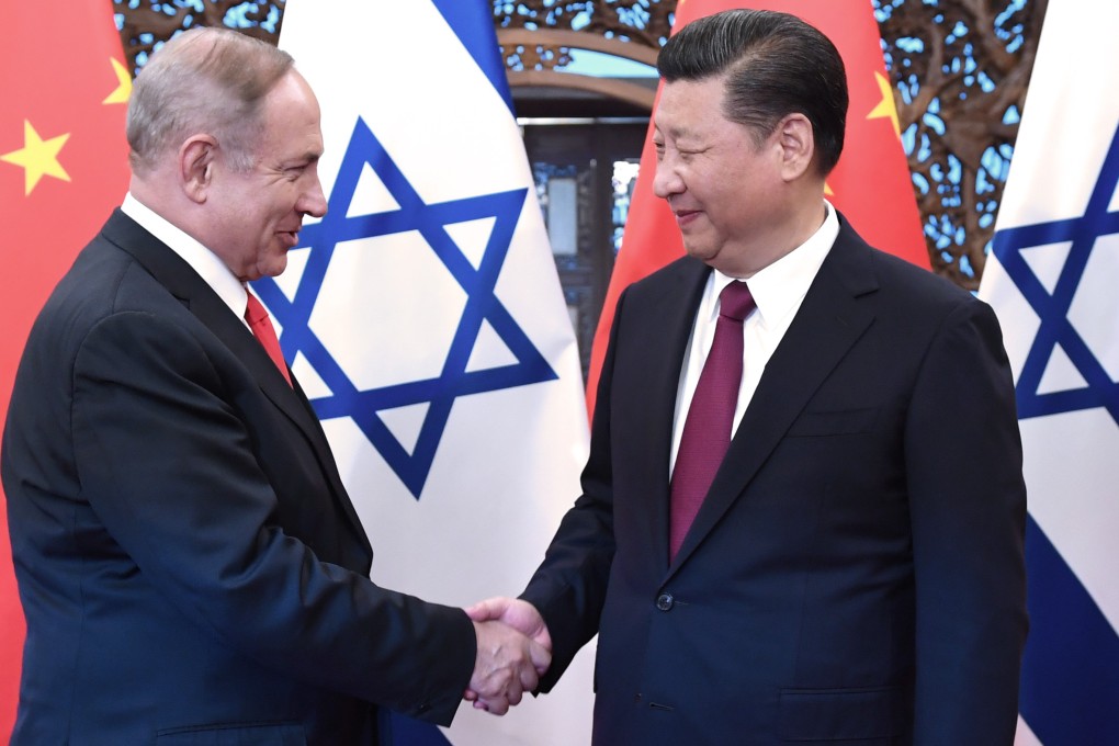 Chinese President Xi Jinping welcomes Benjamin Netanyahu to Beijing during the Israeli prime minister’s visit in March 2017. Photo: Xinhua