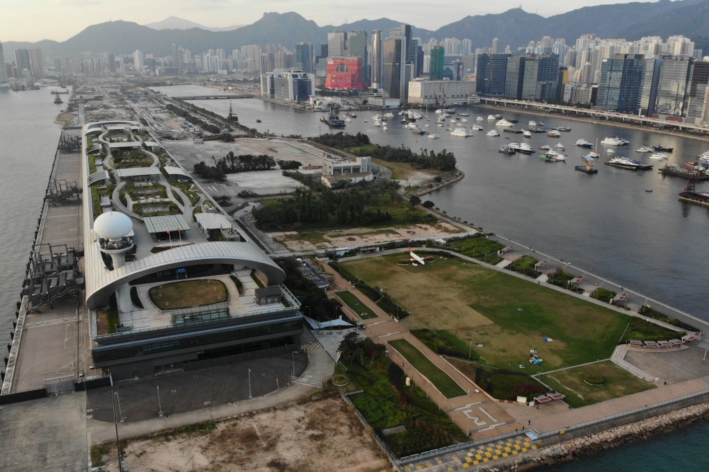 A general view of the Kai Tak Cruise Terminal (L) and Kai Tak Runway Park Phase 1 (R) in Kai Tak Development (KTD), at the city’s former airport site as of 3 December 2018. The city’s government has been selling land parcels on the site to property developers for building homes, offices and retail space. Photo: SCMP/Martin Chan