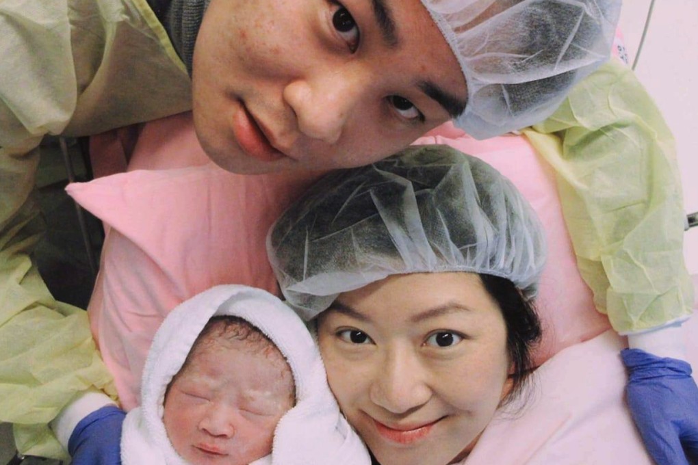 Eunice Yung with her husband and their newborn baby. Photo: Facebook