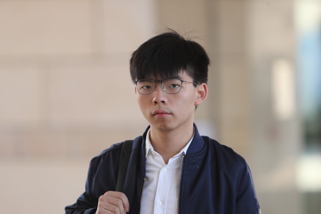 Joshua Wong arrives at West Kowloon law courts. Photo: Winson Wong