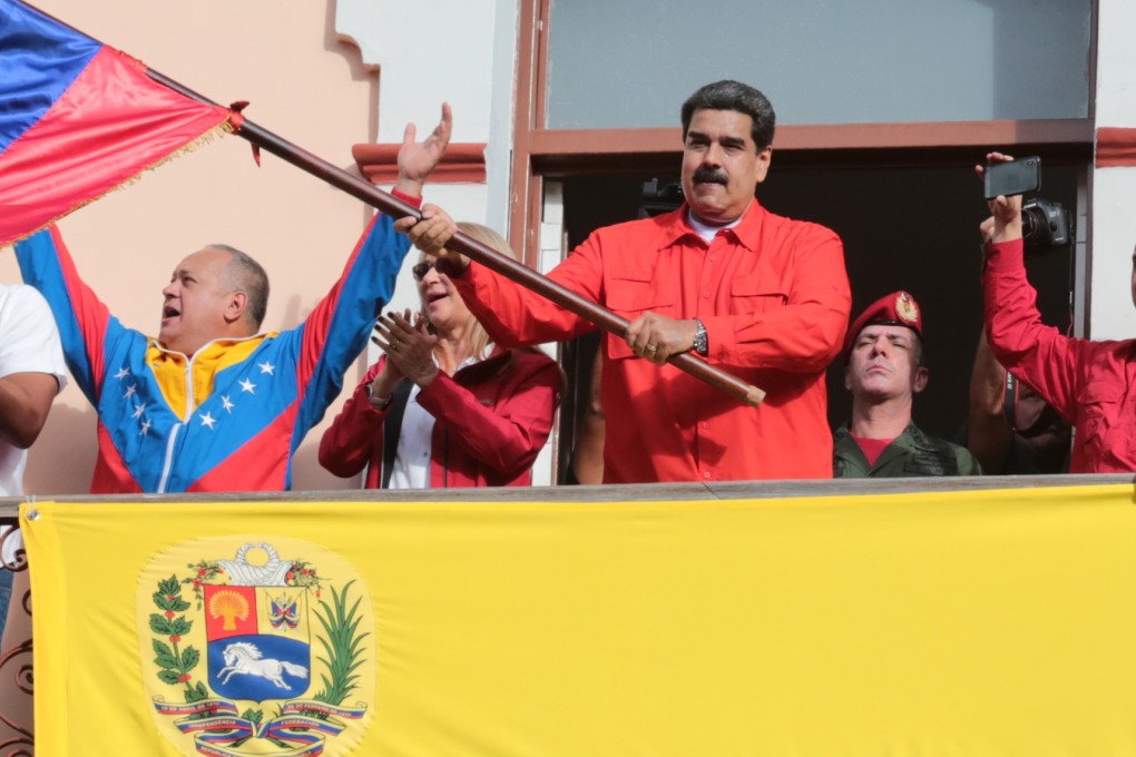 Venezuelan President Nicolas Maduro takes part in a rally in support of his government, at the Miraflores Palace, in Caracas, Venezuela, on Wednesday. Photo: Xinhua