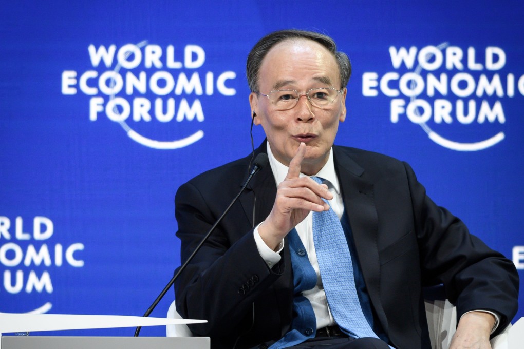 Chinese Vice-President Wang Qishan attends a special address during the World Economic Forum annual meeting in Davos, Switzerland. Photo: AFP