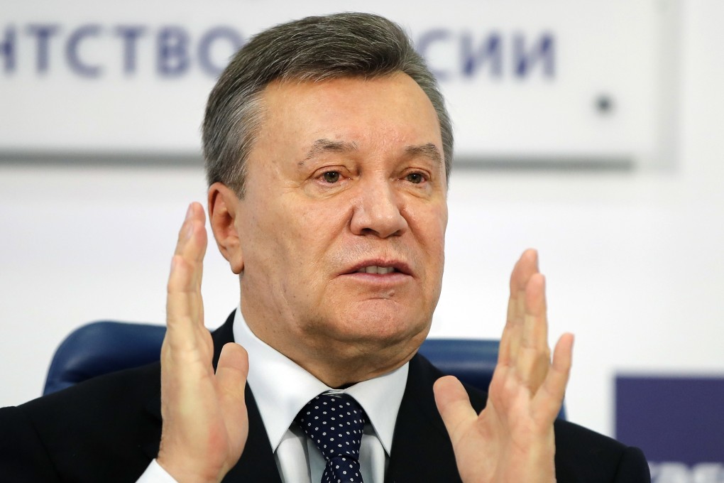 Former Ukraine President Viktor Yanukovich was found guilty of treason by a court in Kiev on Thursday. He was sentenced him in absentia to 13 years in prison. Photo: AP