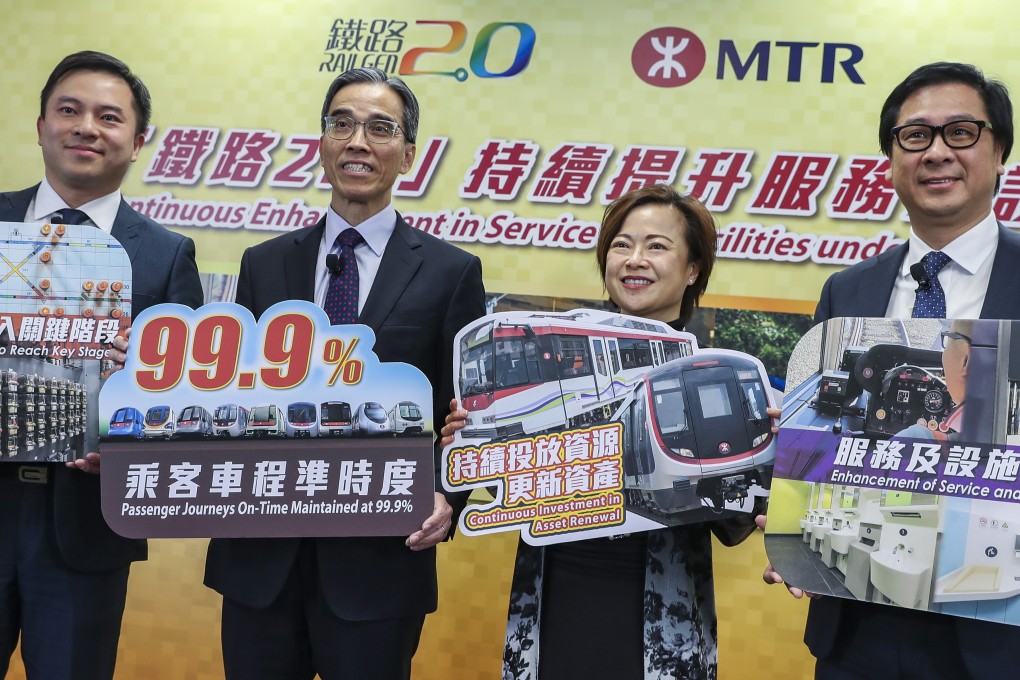 MTR directors at a press conference on enhancement of service facilities at the MTR Academy in Hung Hom. Photo: Winson Wong