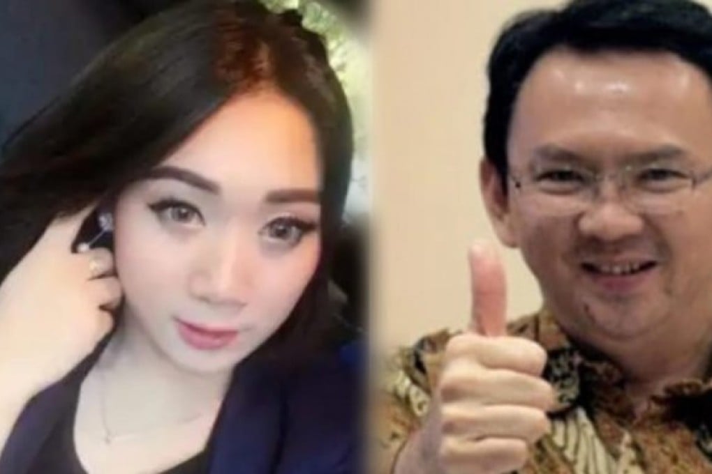 Puput Nastiti Devi, 21, and former Jakarta governor Ahok, 52, in pictures carried by Indonesian media.
