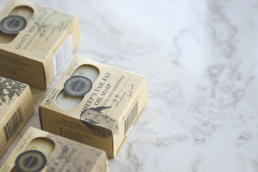 Lhamour’s products use traditional, natural Mongolian ingredients such as sheep tail fat, yak milk, and goat milk. Each bar of soap is handmade and packaged in recycled materials.