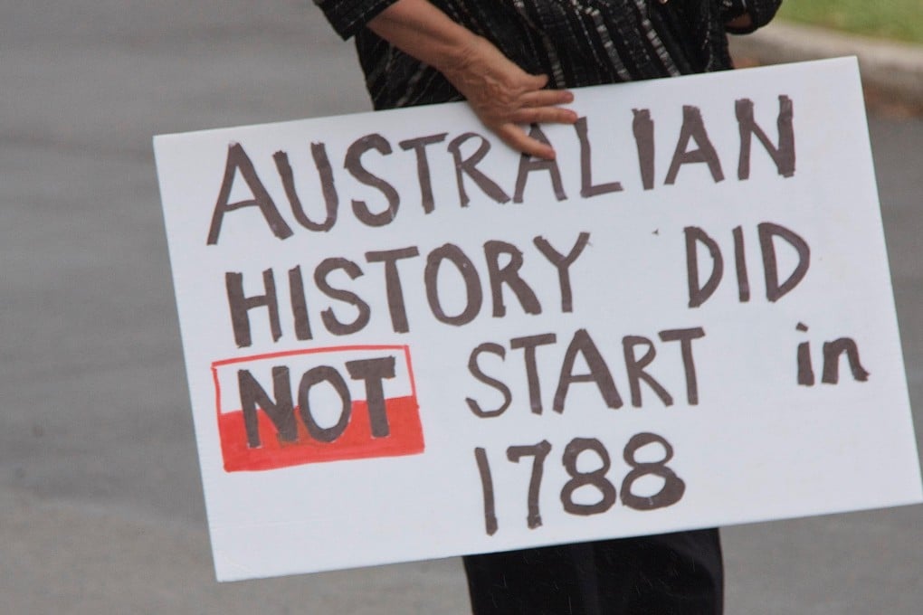 Aboriginal Australians during an anti-Australia Day protest in Sydn ey. Picture: Alamy