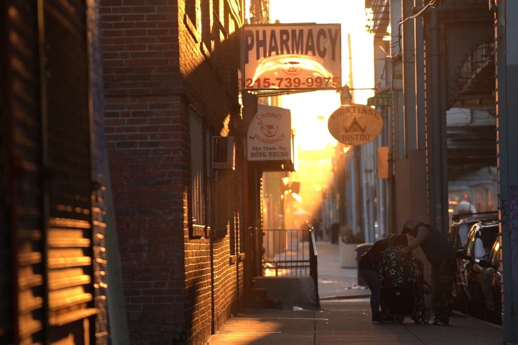 The sun sets in Kensington, a Philadelphia neighbourhood severely hit by the influx of the synthetic opioid fentanyl. Photo: Xinyan Yu