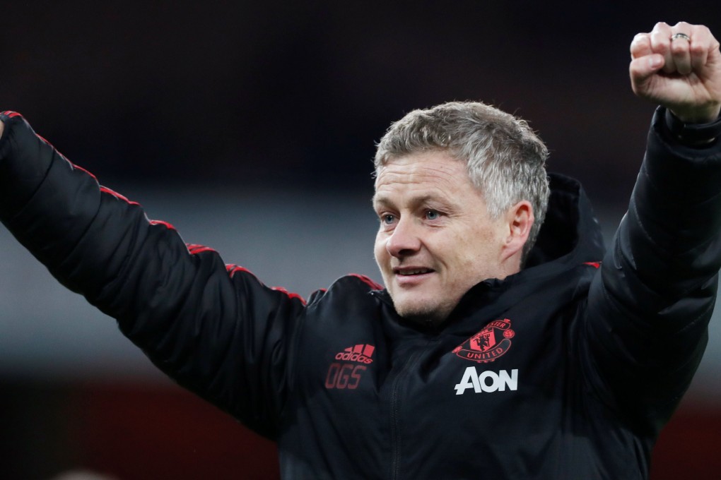 Manchester United interim manager Ole Gunnar Solskjaer celebrates after the win over Arsenal. Photo: Reuters