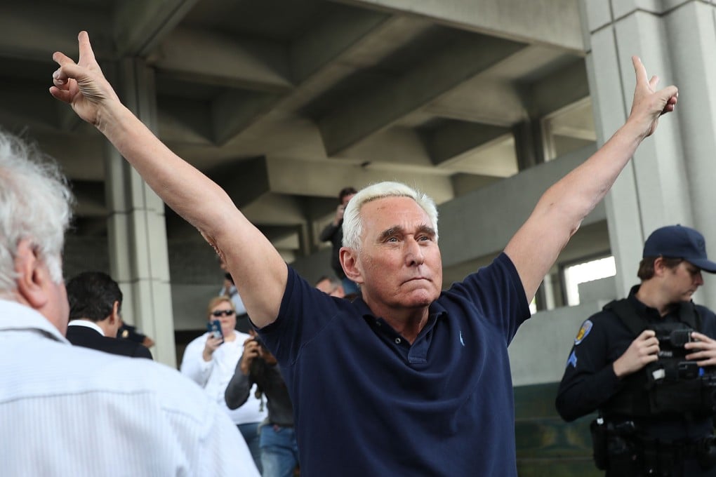 Roger Stone leaves the federal courthouse on Friday in Fort Lauderdale, Florida. Photo: Getty Images/AFP