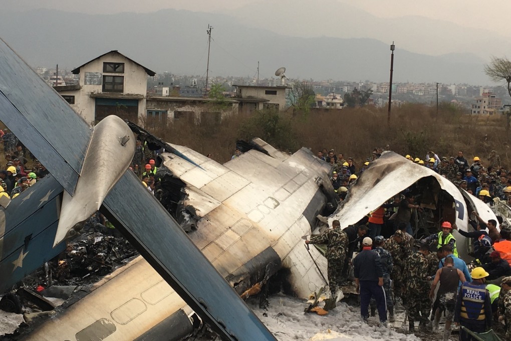A file photo of the US-Bangla Airlines plane that crashed in Kathmandu in March last year. Photo: AP