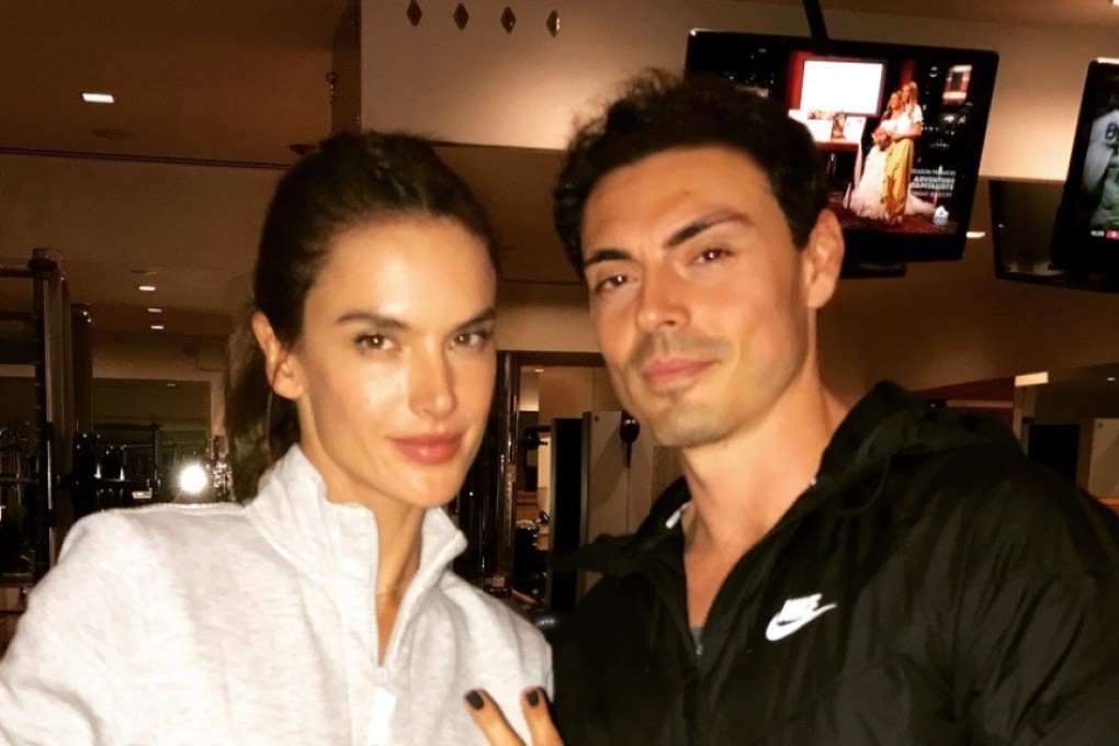 Fitness coach Mohamed Elzomor with Victoria’s Secret model Alessandra Ambrosio. Photo: Mohamed Elzomor