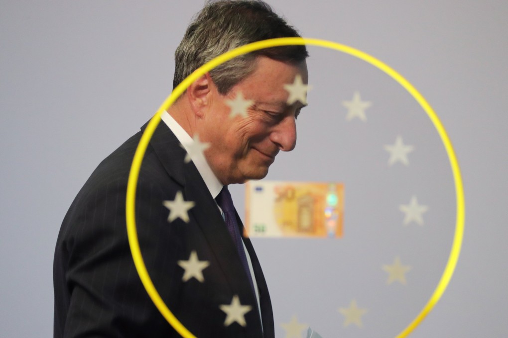 President of the European Central Bank Mario Draghi has warned of risks surrounding euro-zone growth. An economic slowdown in China would add to the EU’s economic problems and to downward pressure on the euro. Photo: EPA
