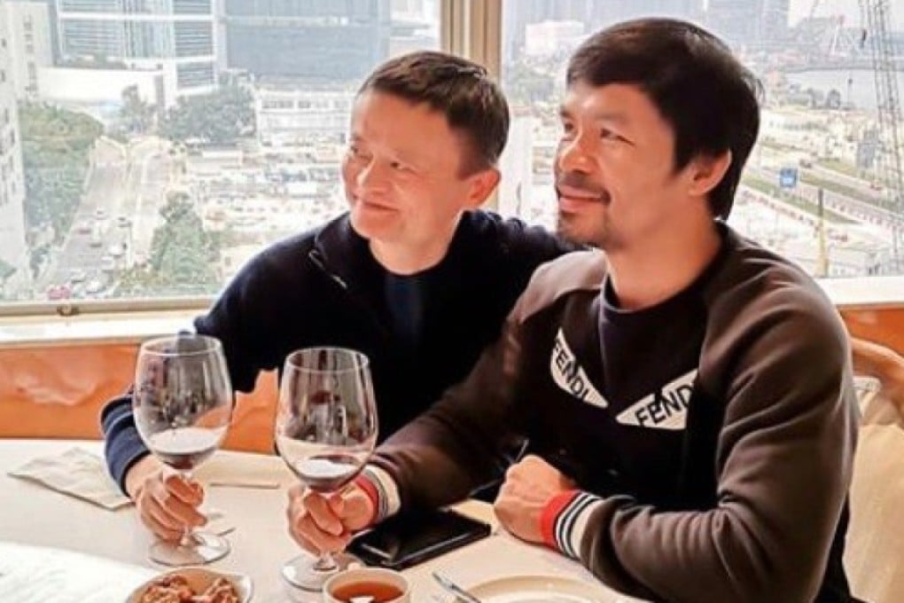 Jack Ma and Manny Pacquiao raise a glass in Hong Kong. Photos: Instagram