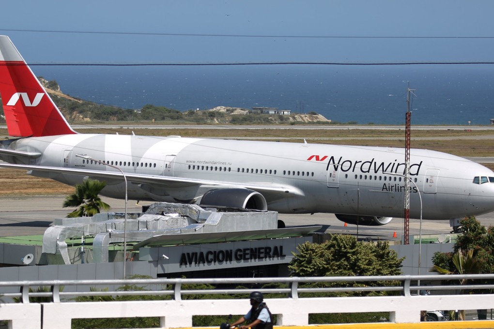 The plane from Russian company Nordwind at Simon Bolivar Airport in Caracas, Venezuela. Photo: Reuters