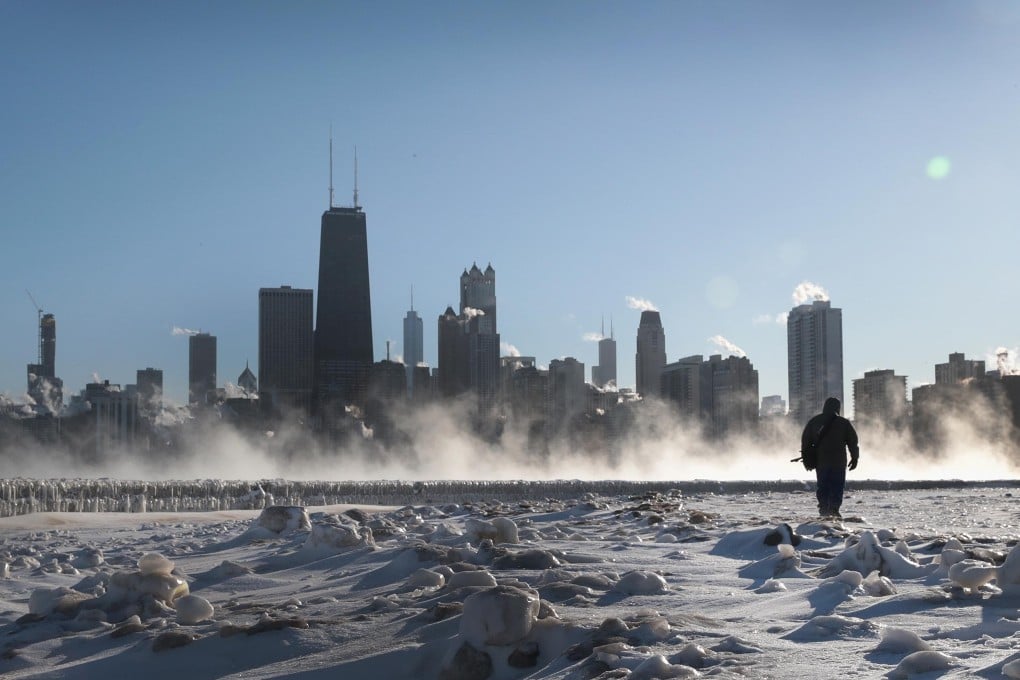 Steam hovers above Lake Michigan as temperatures dropped to -29 degrees Celsius (-20 Fahrenheit) in Chicago, or ‘Chiberia’ as it has become known during the polar vortex. Photo: AFP