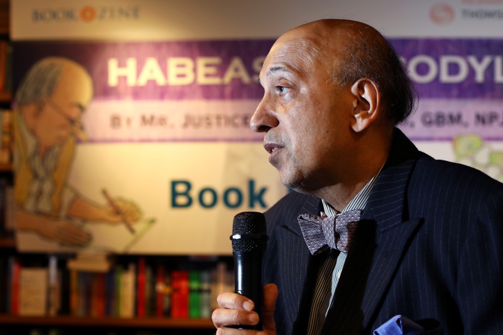 Justice Kemal Bokhary speaks at the launch of his book, ‘Habeaus Crocodylus’. Photo: Xiaomei Chen