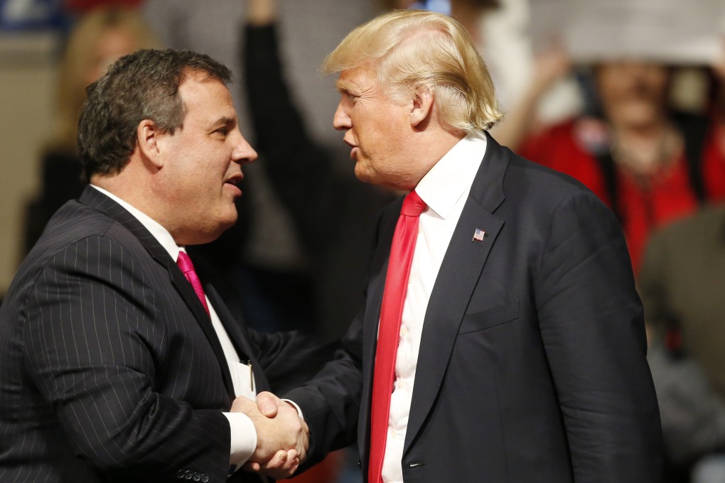 Former New Jersey governor Chris Christie with US President Donald Trump. Photo: AP