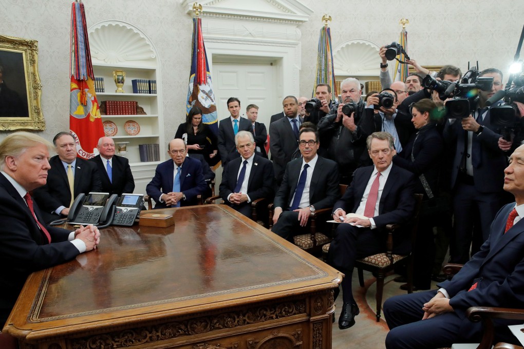US President Donald Trump meets with China's Vice Premier Liu He in the Oval Office of the White House. Photo: Reuters