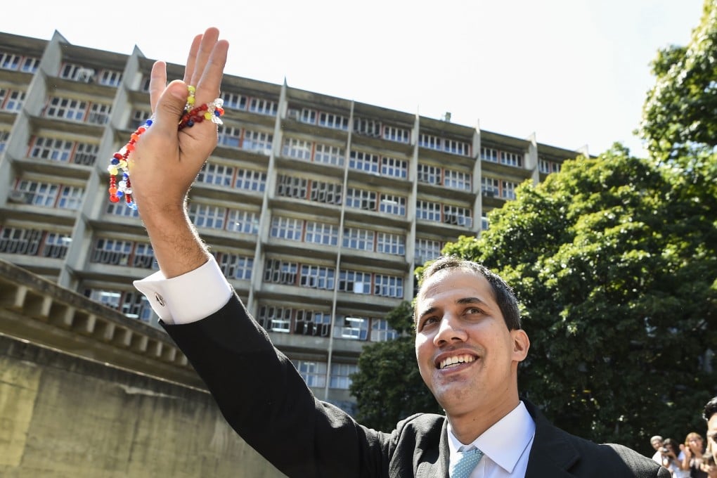 Venezuela’s self-declared interim president Juan Guaido says he wants a “productive and mutually beneficial” relationship with China. Photo: AFP