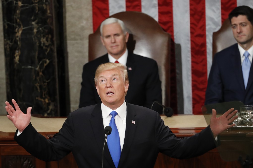 US President Donald Trump delivers his first State of the Union address in 2018. File photo: AP