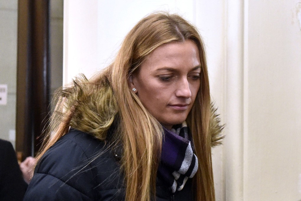 Petra Kvitova leaves the Regional Court in Brno after giving a testimony. Photo: AP
