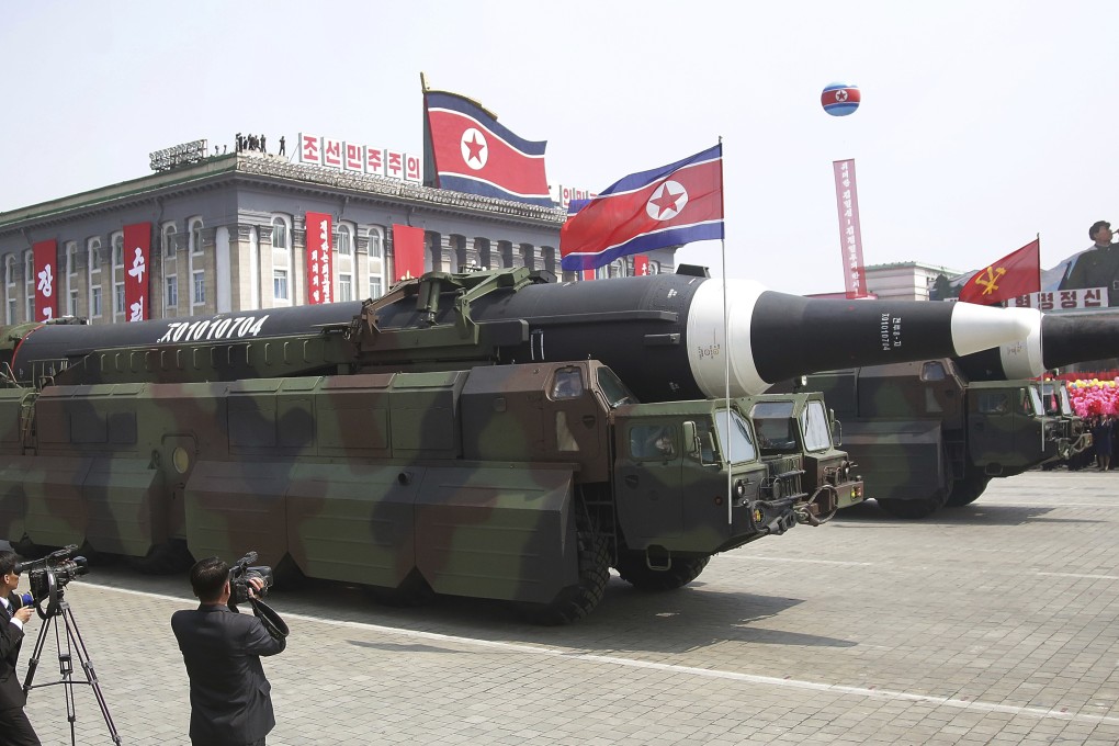 The North Korean Hwasong 12 in Kim Il-sung Square. Photo: AP