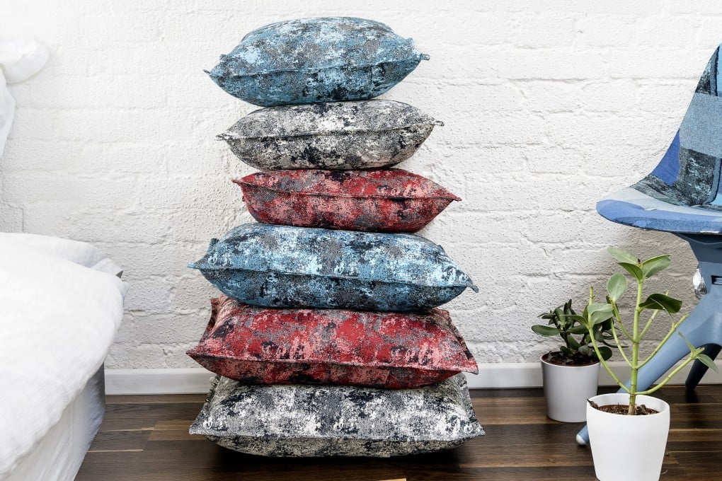 Circular furniture designers Pentatonic use the raw material produced from P.E.T. drink bottles to make versatile upholstery fabrics.