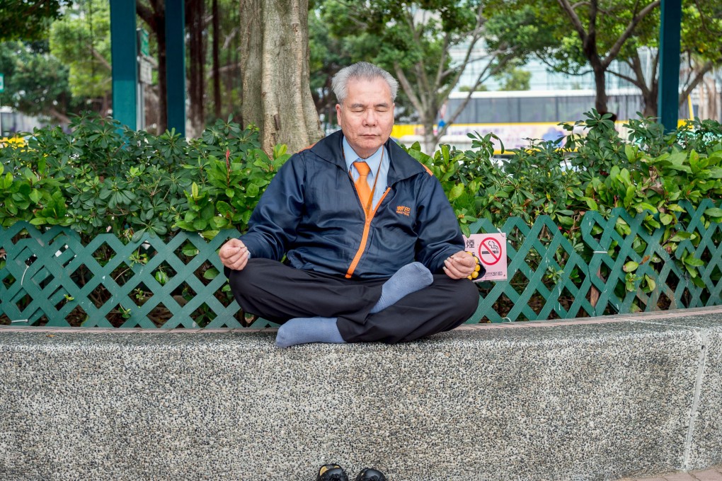 Chinese elderly man meditating in Hong Kong, China. Photo: SCMP