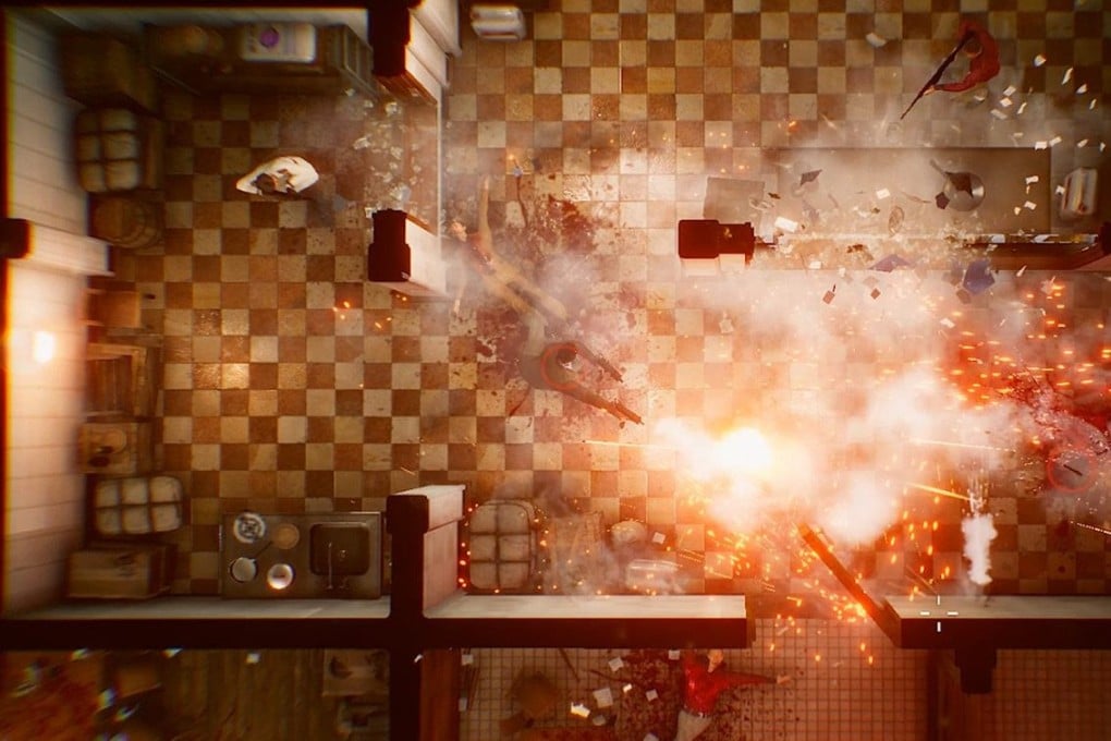 A screen grab from The Hong Kong Massacre showing the game’s top-down perspective.