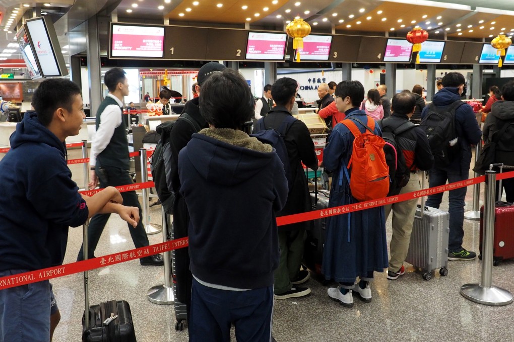 Businesspeople and holidaymakers were left stranded at Taiwan’s airports on Friday as pilots from China Airlines went on strike. Photo: EPA-EFE