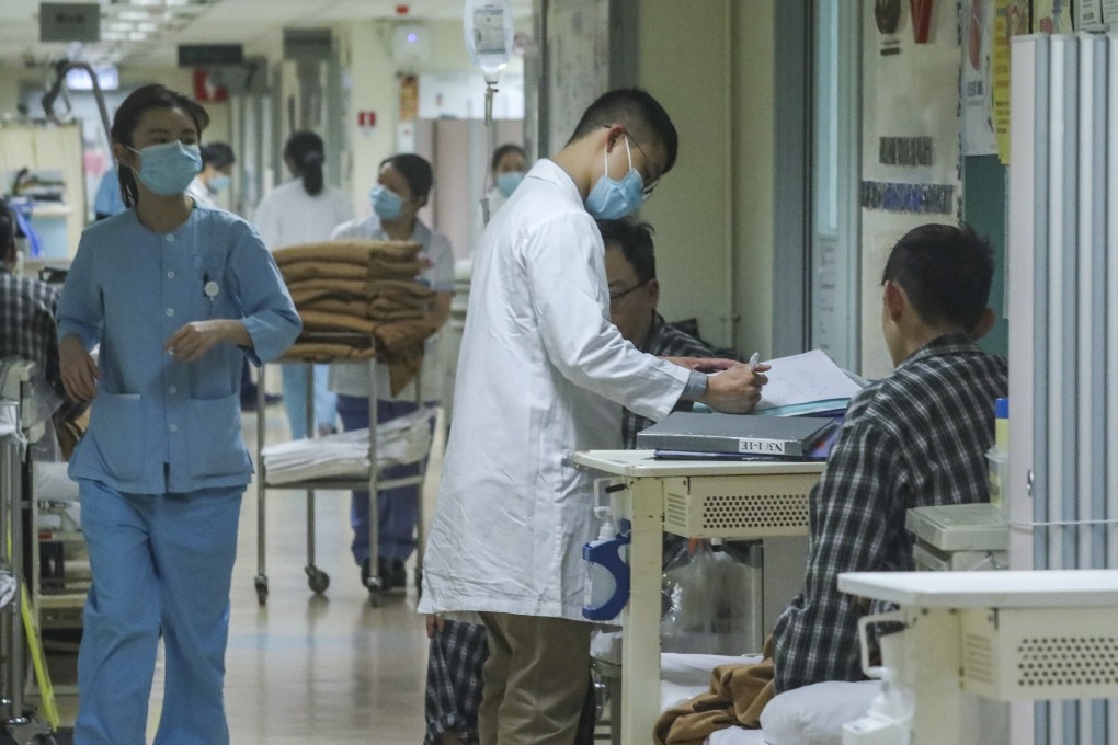 Medical staff at work at Kwong Wah Hospital in Yau Ma Tei amid the winter flu outbreak in January. The city’s public hospitals have seen occupancy rates of over 100 per cent. Photo: Nora Tam