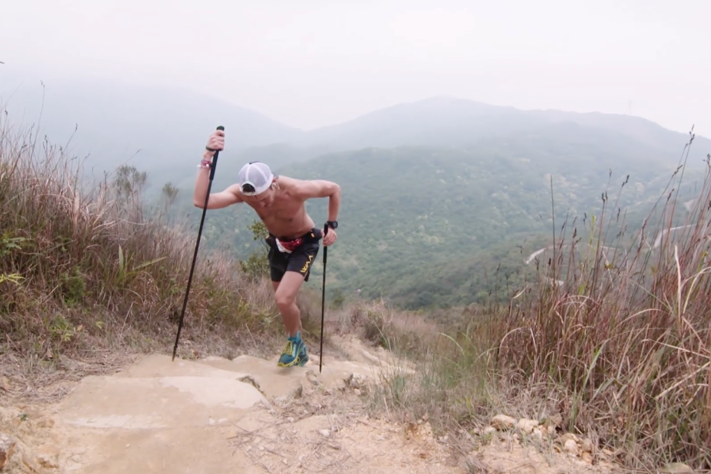 John Ellis powering up a hill on his way to victory in the 2018 Nine Dragons Ultra – a stark contrast from this year’s climb, but he still finished third. Photo: Robin Lee