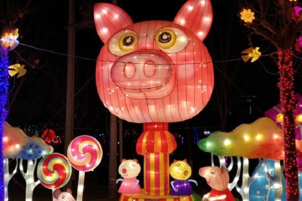 A pig display features at a new year’s lantern festival in Lanzhou, Gansu province. Photo: Weibo