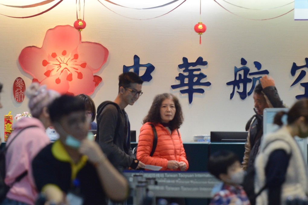 Travellers at Taiwan’s airports have been left stranded as 34 China Airlines flights have so far been cancelled due to strike action by pilots demanding a change to their working conditions. Photo: CNA