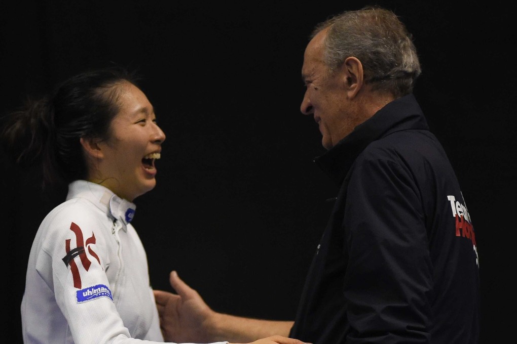 Hong Kong’s Vivian Kong celebrates after claiming her second world cup title in a month. Photos: Facebook/FIE