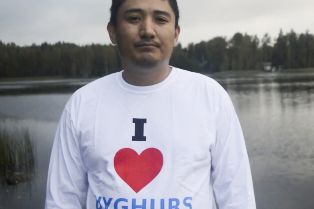 This video grabs photo shows Halmurat Harri, a Finland-based Uygur activist. Photo: Youtube